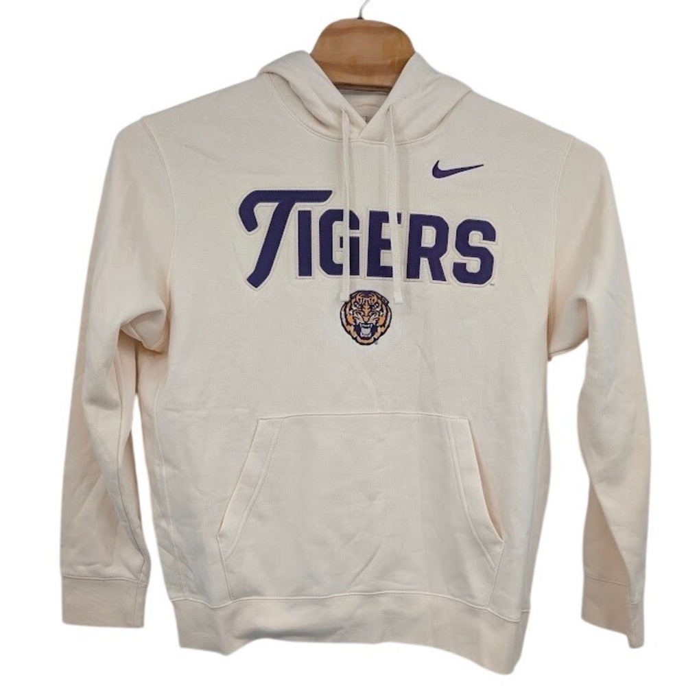 Nike Cream Hoodie with Purple Tigers Logo